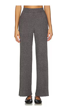 Barefoot Dreams CozyChic Ultra Lite Lurex Rib Wide Leg Pant in Carbon from Revolve.com | Revolve Clothing (Global)