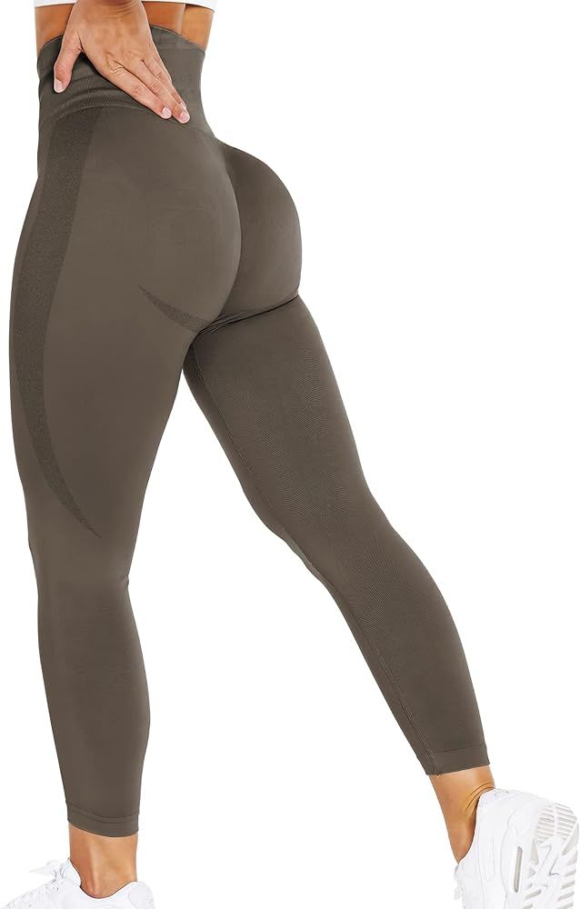 YEOREO Women Workout Gym Leggings Seamless High Waisted Smile Contour Yoga Pants | Amazon (US)