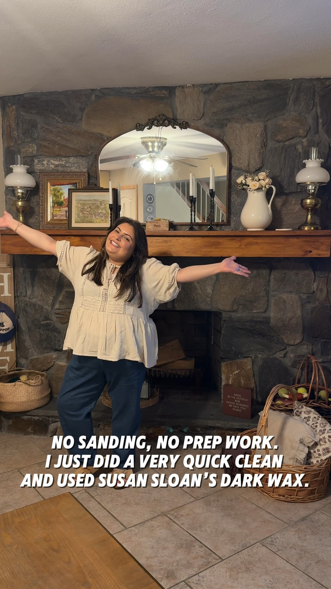 I was so nervous to touch this mantle, but sometimes the best changes happen when we stop overthinking. I put this project off for months because I was scared to mess it up. Now it feels like it’s always meant to look this way. From orange wood to a rich, moody wood tone — all ready for the holidays. Proof that courage, not sanding, makes the biggest difference! If you're waiting for a sign to try something new in your home, this is it!

#fireplacemakeover #DIYFireplace #chalkpaintwax #beforeandafterhome #fireplacedecor #holidayhomedecor #cottagestylehome 
#cottagecore #homedecorinspo #holidayreadyhome #DIY #homeprojects #chalkpaint #susansloan 

#LTKHome #LTKSeasonal #LTKHoliday
