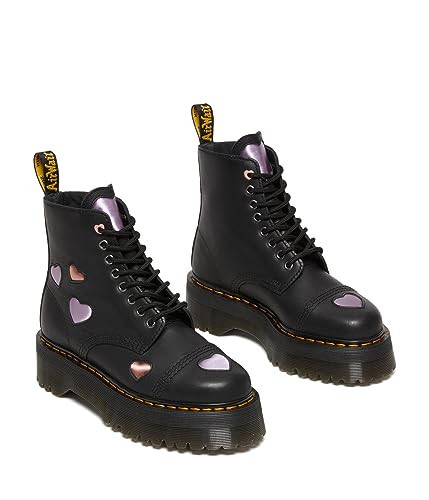 Dr. Martens Womens Sinclair Heart Leather Platform Boots, Black, 5 | Amazon (US)