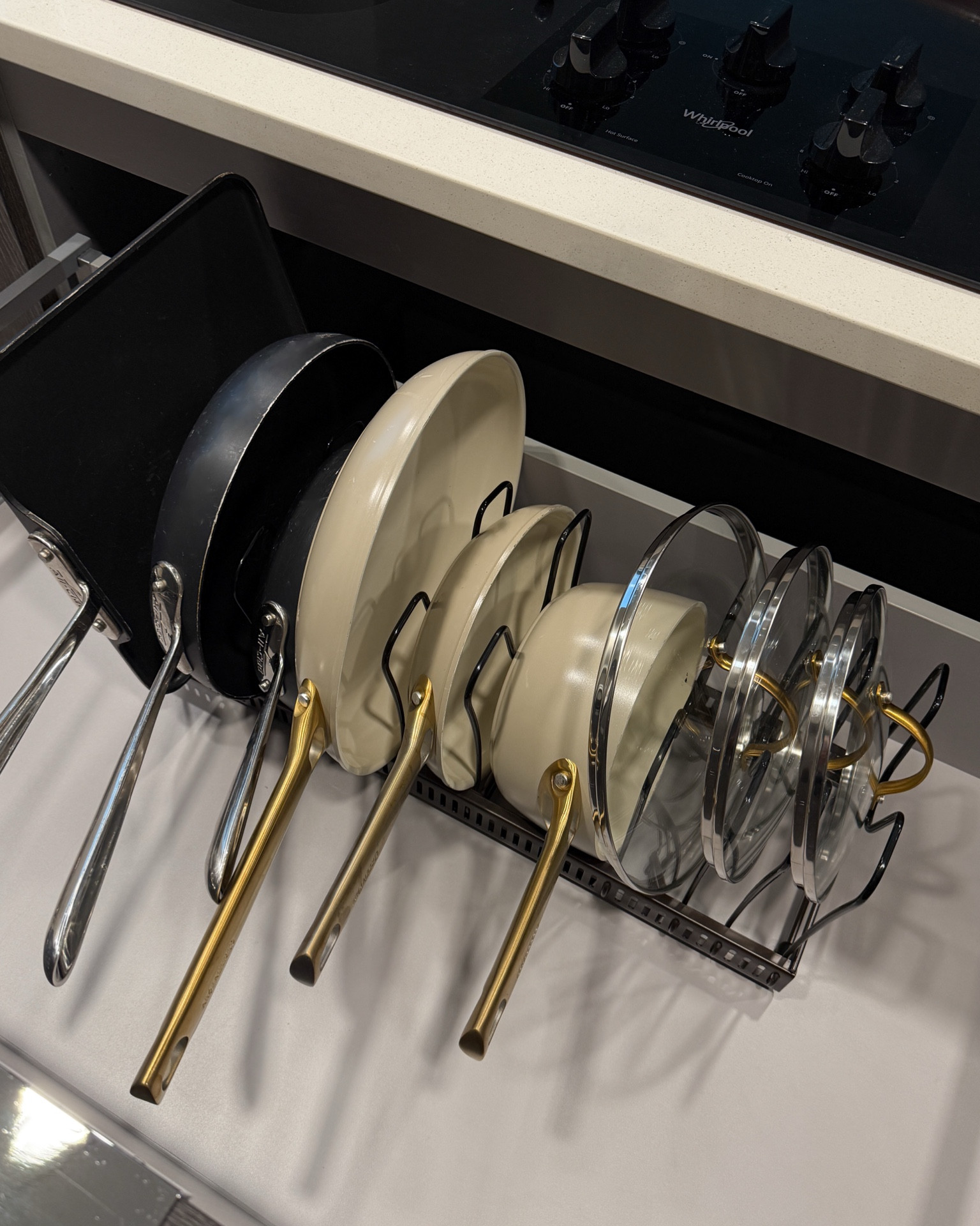 Organizing the kitchen! This cookware organizer is a must-have! ✨

#LTKHome #LTKFindsUnder50