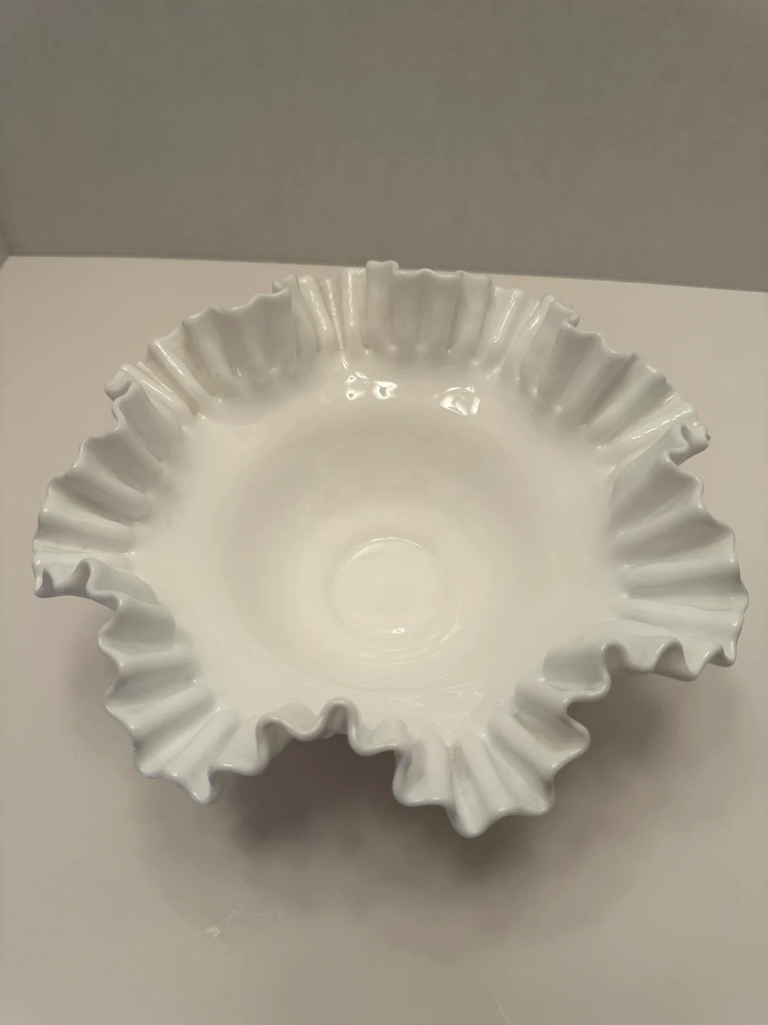 Fenton Hobnail Ruffled Milk Glass Bowl Footed | Etsy (US)