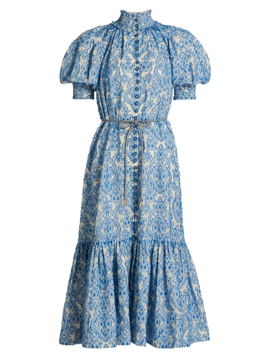 Wylie Lantern Cotton Midi-Dress | Saks Fifth Avenue