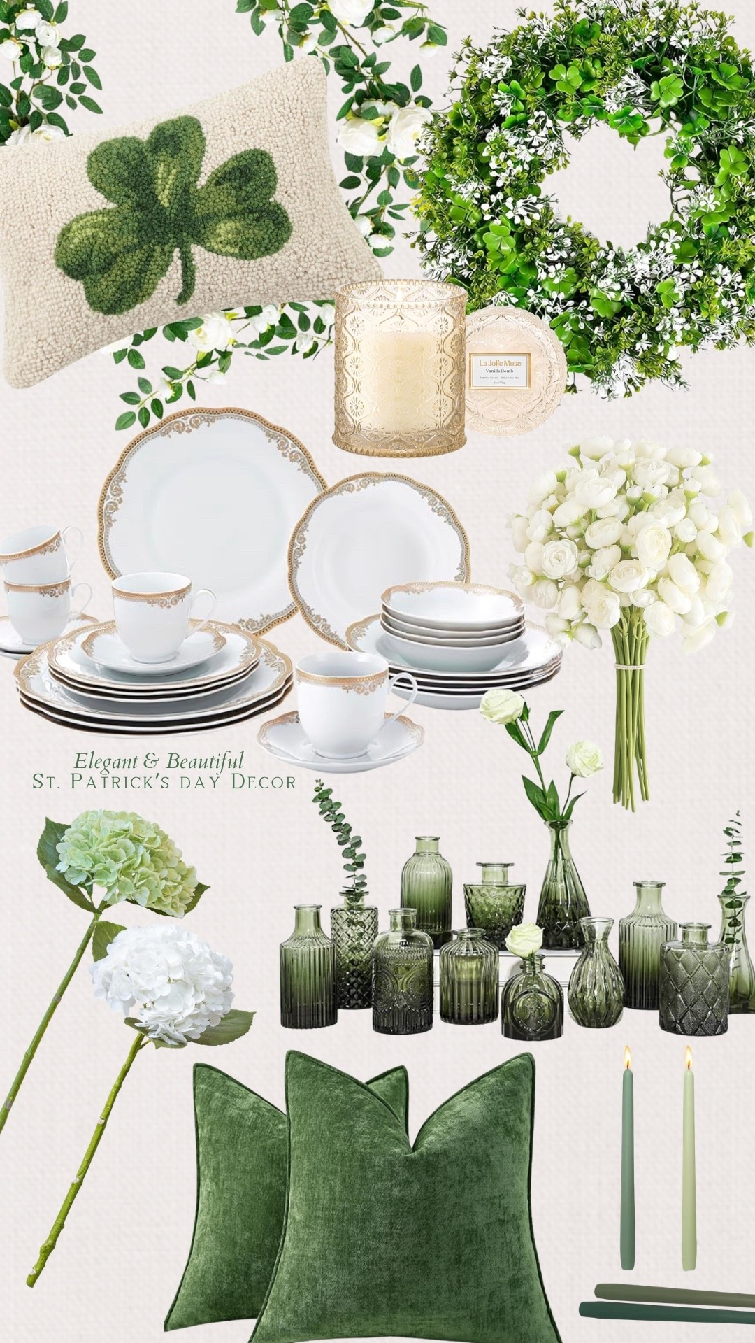 Elegant St. Patrick’s Day decorations // beautiful St. Patrick’s Day decorations // st. Patrick’s Day decor, ideas 

#LTKHome #LTKSeasonal