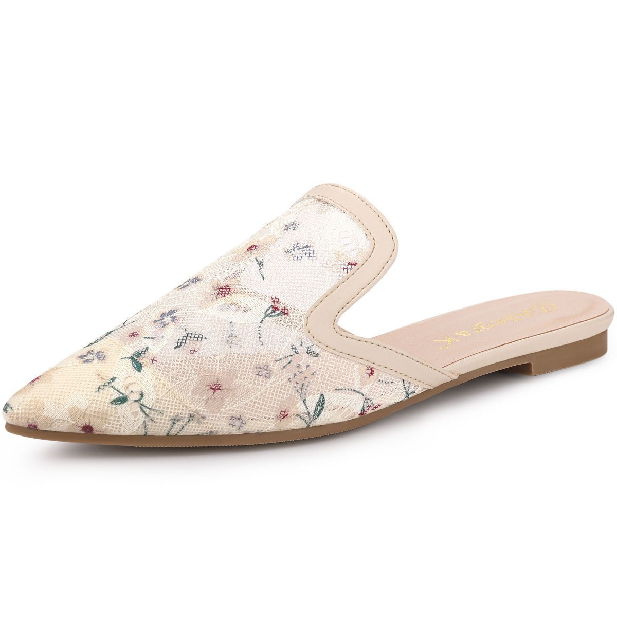 Allegra K Women's Pointed Toe Floral Embroidery Flats Mules | Target