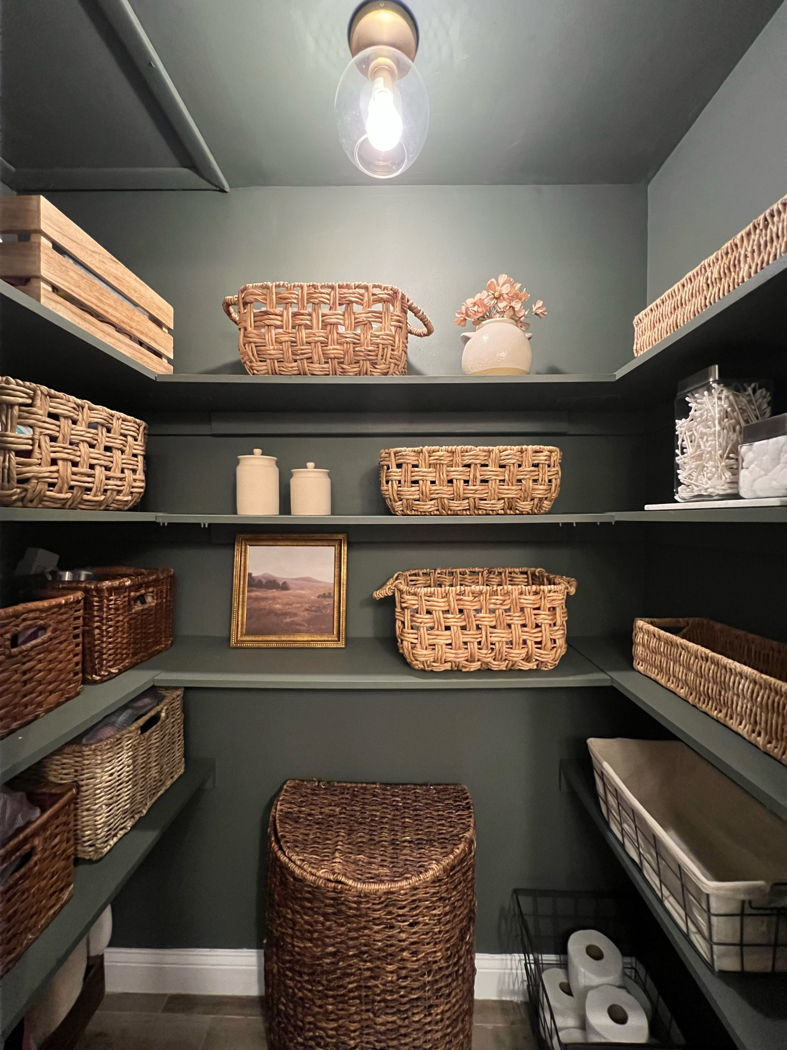 Bathroom linen closet refresh with new ceiling light from target 

#LTKhome #LTKFind #LTKunder100