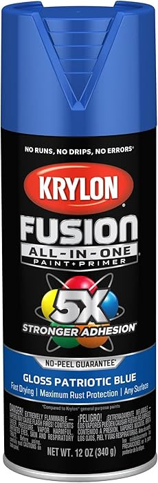 Krylon Fusion All-In-One Adhesive Spray Paint for Indoor/Outdoor Use, 12 oz, Patriotic Blue | Amazon (US)