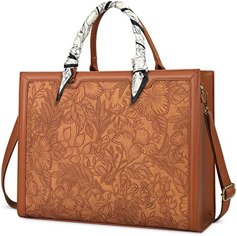 Laptop Bag for Women 15.6 Inch Laptop Tote Bag Waterproof Leather Computer Tote Bag Business Ligh... | Amazon (US)