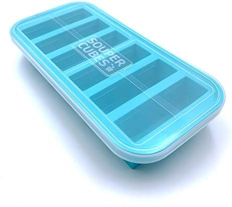 Souper Cubes 1/2-Cup Freezing Tray with lid, makes 6 perfect 1/2 cup portions, freeze pesto, sals... | Amazon (US)