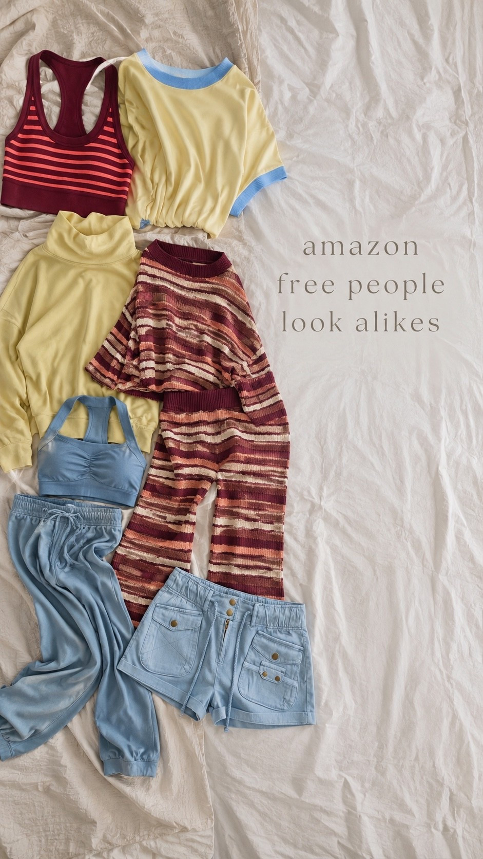 amazon free people look alikes 🤍✨ found the cutest fp-inspired pieces from amazon that give that comfy, colorful, off-duty, boutique-looking vibe for less. perfect for coffee runs, errands, travel days, class, or when you want an easy outfit that still feels cute and put together. comment “fp” and i’ll send the links 🫶

#amazonfinds #amazonfashion #freepeopleinspired #freepeopledupe #amazondupes #fpdupe #amazonlookalikes #comfyoutfits #casualoutfits #coffeerunoutfit #collegegirlstyle #ltkfinds #affordablefashion #amazonfashionfinds

#LTKootd #LTKgrwm #LTKSaleAlert