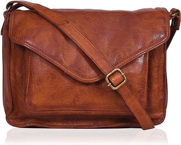 Genuine Leather Classic Flapover Crossbody Purse for Women Small Cute Tote/Bag | Amazon (US)