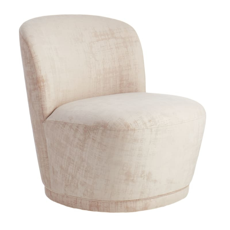 Caila Taupe Velvet Swivel Chair | At Home
