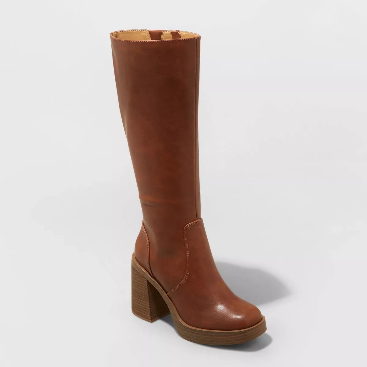Women's Jora Tall Platform Boots - Universal Thread™ Cognac 7.5 | Target