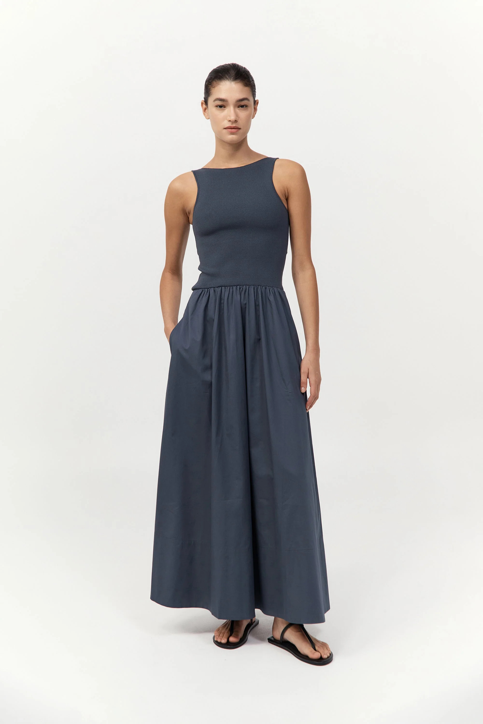 Bateau Cut Out Dress - Graphite | St. Agni (US, UK, EU)