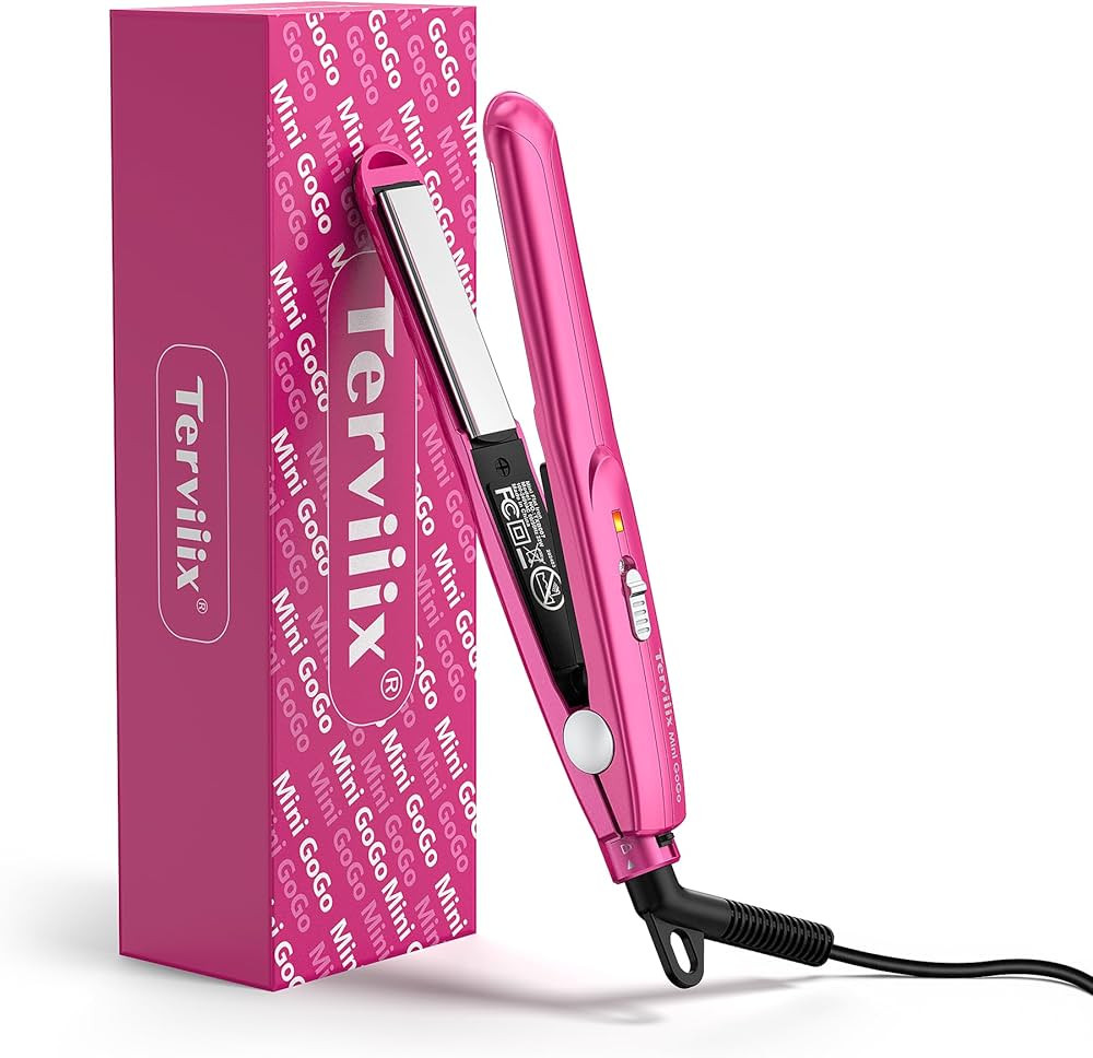 Terviiix Mini Flat Iron 1/2 Inch, 2-in-1 Travel Hair Straightener and Curler, Small Ceramic Flat ... | Amazon (US)