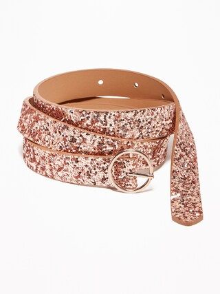 Skinny Glitter O-Ring Belt for Women | Old Navy US