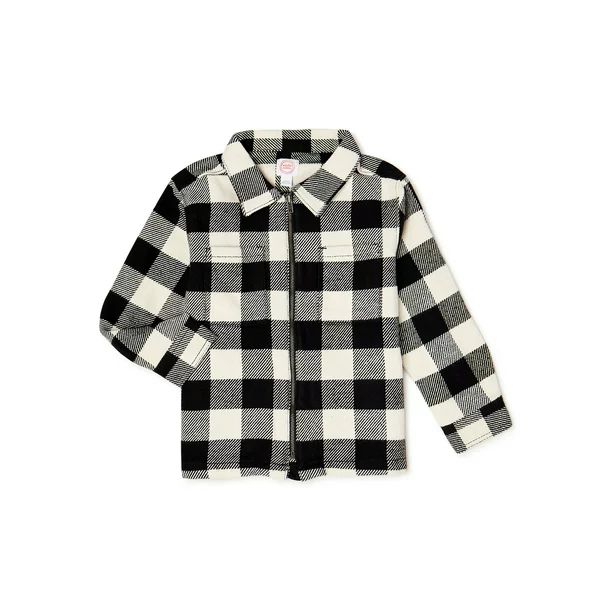 Wonder Nation Baby Boy & Toddler Boy Flannel Zip Jacket, 12M-5T - Walmart.com | Walmart (US)