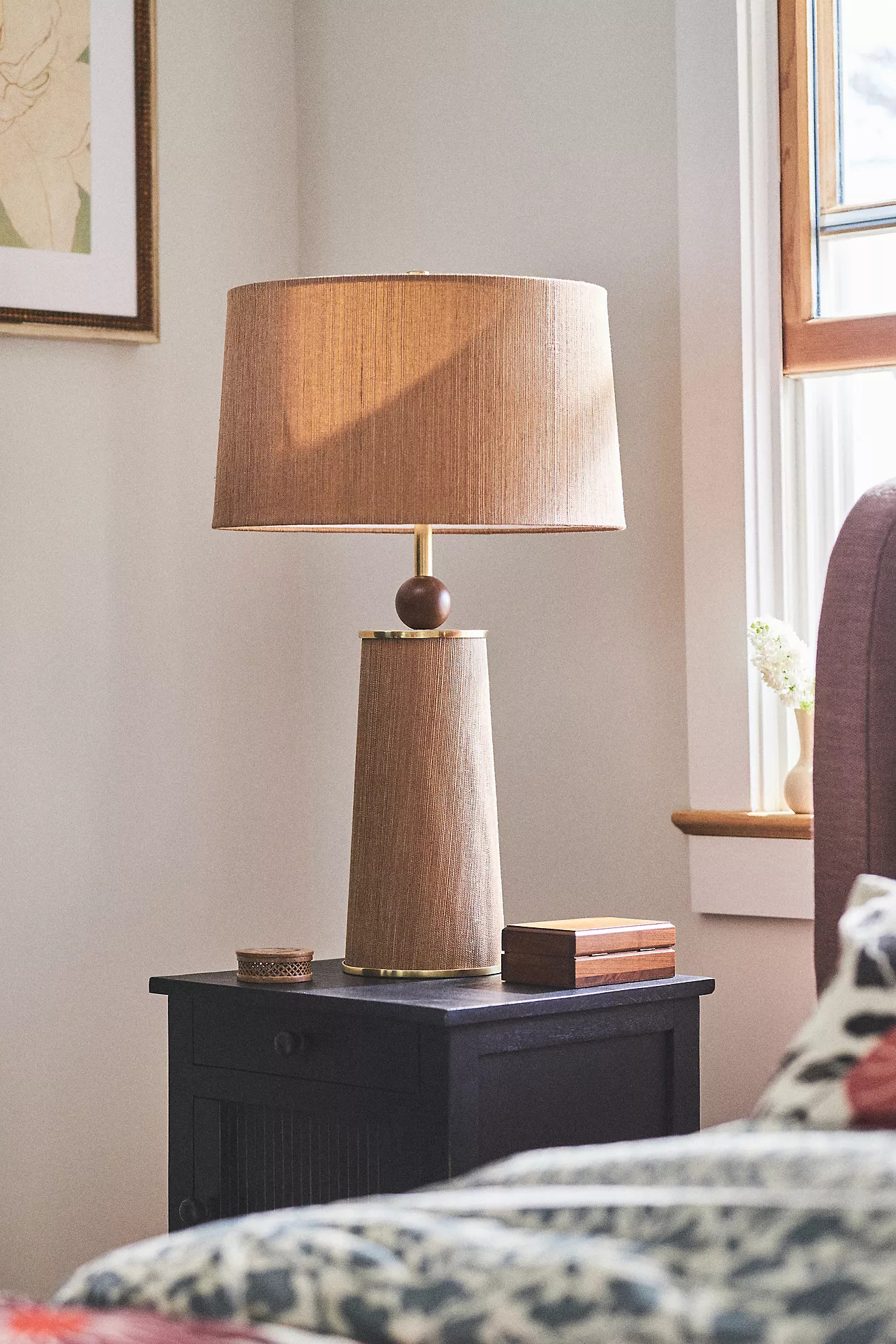January Woven Grasscloth Wood Table Lamp | Anthropologie (US)