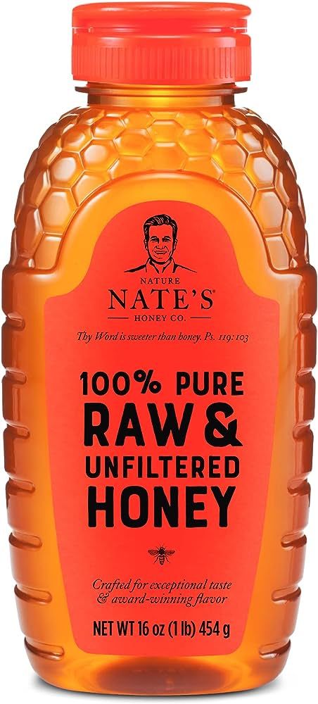 Nate's 100% Pure, Raw & Unfiltered Honey - Award-Winning Taste, 16 oz. Squeeze Bottle | Amazon (US)