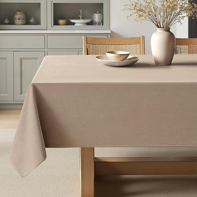 MIULEE Brown Linen Polyester Tablecloth 60x84 Inch Rectangle Table Cloth Waterproof,Stain Resista... | Amazon (US)
