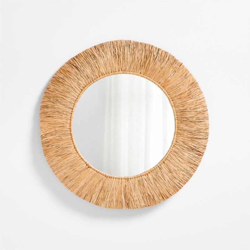 Ravi Raffia 36" Round Wall Mirror | Crate & Kids | Crate & Barrel