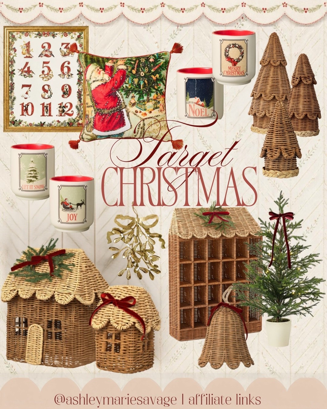 So many good Christmas decor from Target this year! Rattan Christmas decor is so stunning. I love the Christmas houses that come in two different sizes. These vintage inspired candles are absolutely adorable and the John Dorian vintage inspired pillow is just too good! I also love the version of their rattan trees this year! So many beautiful pieces! #StudioMcGee #ClassicChristmas #ChristmasDecor #ChristmasHome

#LTKHome #LTKSeasonal