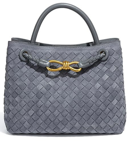 Suede Woven Tote Bag for Women Retro Woven Bag Handbag Bow Shoulder Satchel Suede Crossbody Purse Top Handle Tote Handbags | Amazon (US)