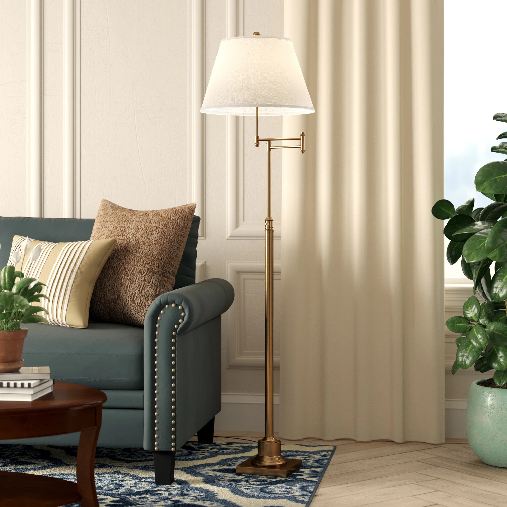 Charlton Home® Emmeline 60" Swing Arm Floor Lamp & Reviews | Wayfair | Wayfair North America