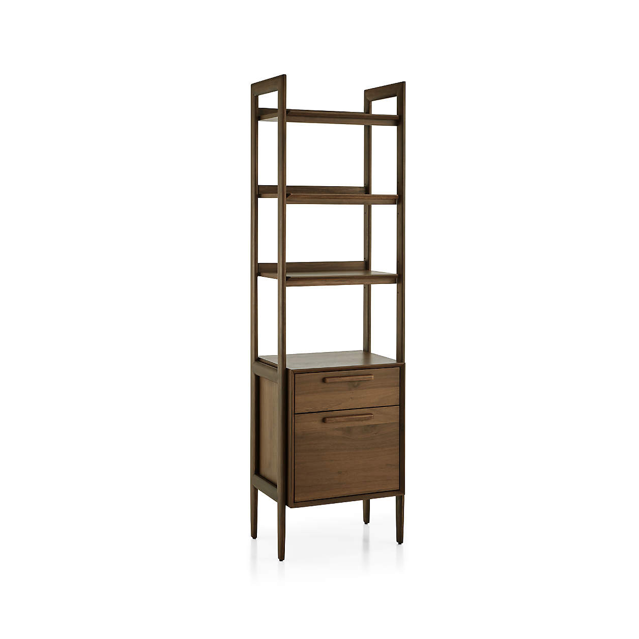 Tate Walnut Bookcase File Cabinet + Reviews | Crate & Barrel | Crate & Barrel