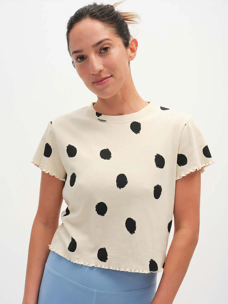 Polka Tee in Lettuce Edge Baby Tee Fit | Outdoor Voices | Outdoor Voices