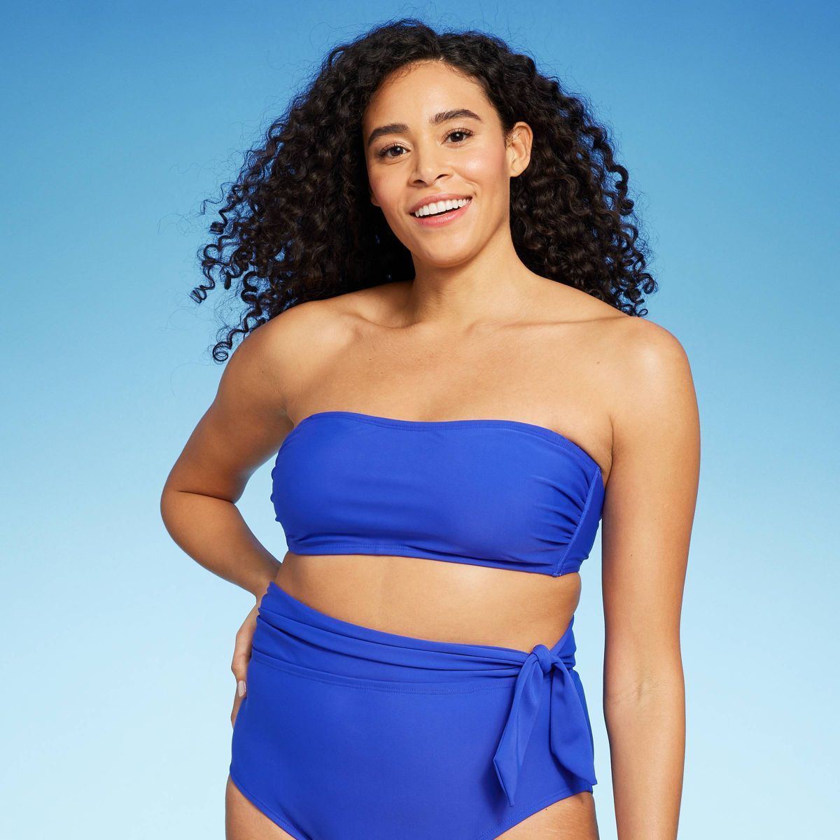 Women's Bandeau Bikini Top - Kona Sol™ Cobalt Blue | Target