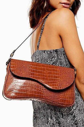Remi Tan Crocodile Shoulder Bag - Tan | Topshop US