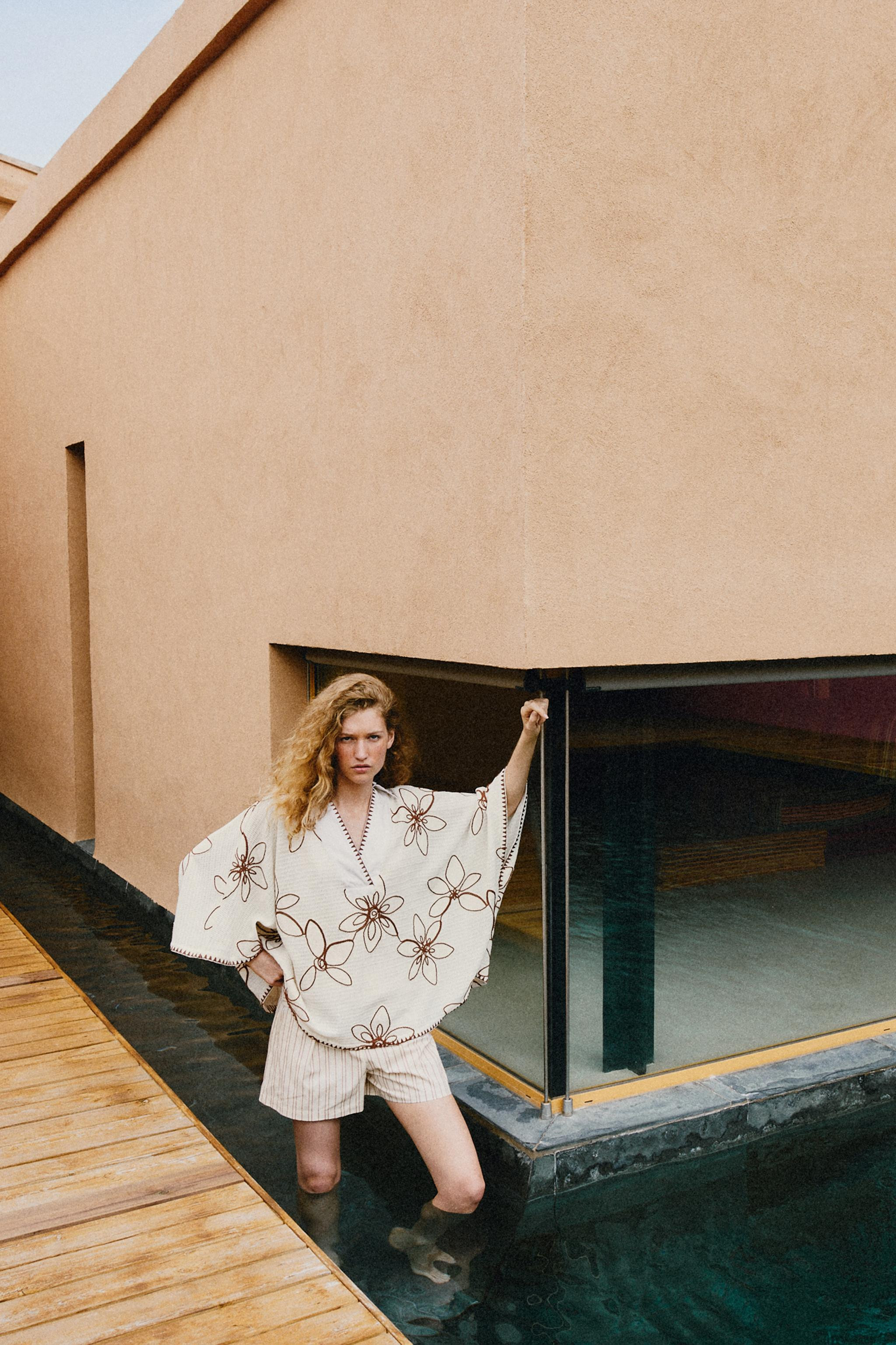 EMBROIDERED CAFTAN BLOUSE | Zara US