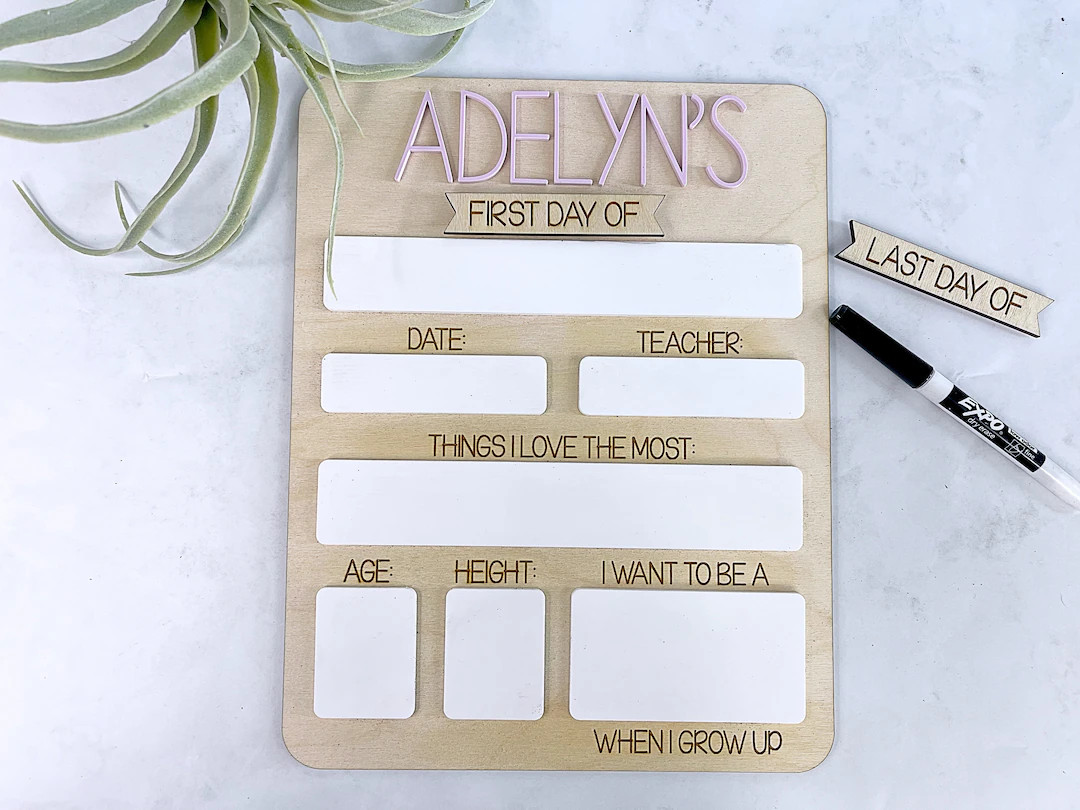 Changeable Back to School Sign and Last Day of School Sign, Personalized Dry Erase 1st Day of Sch... | Etsy (US)