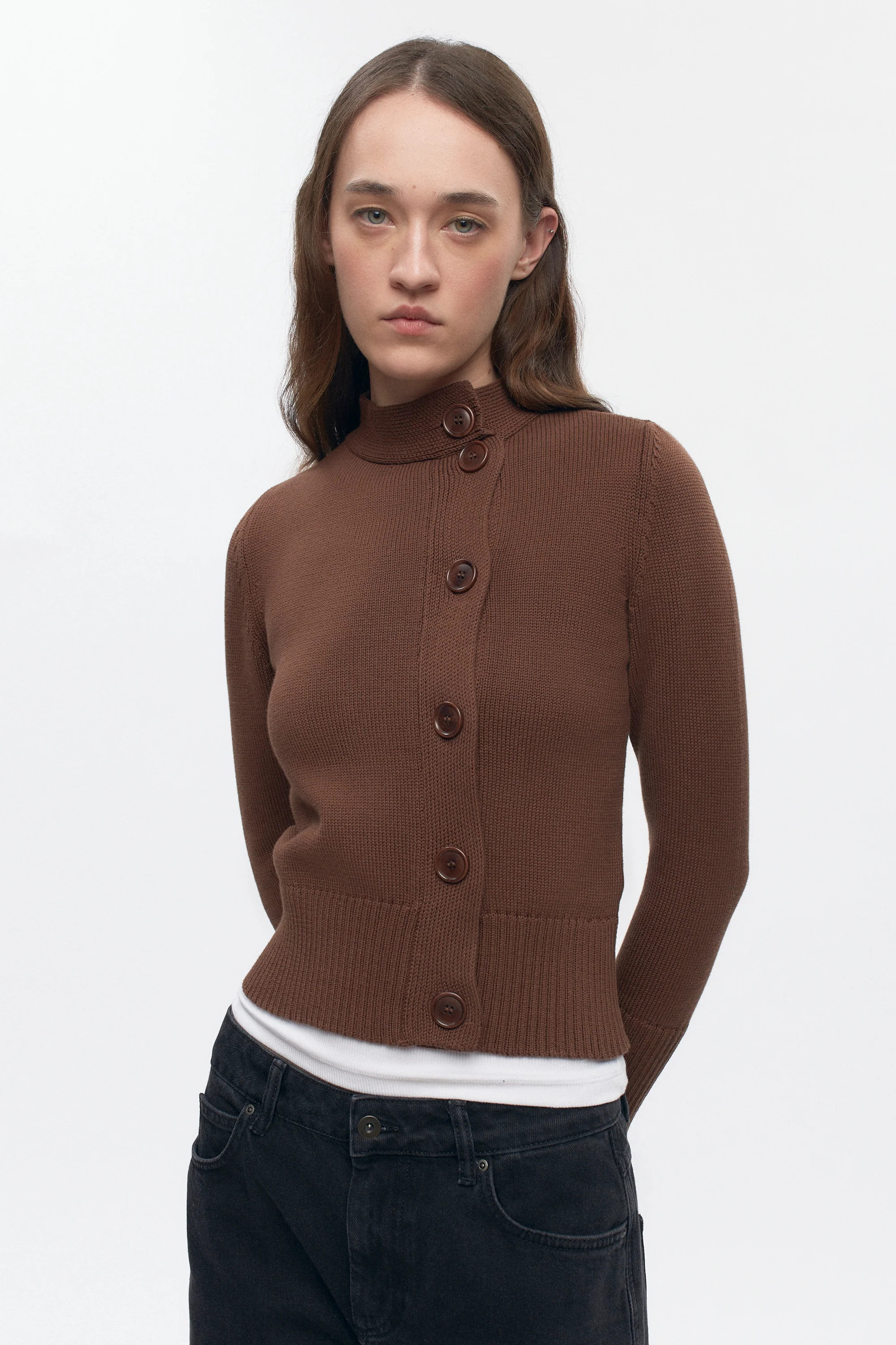 Women's Asymmetric Button Cardigan | Kotn