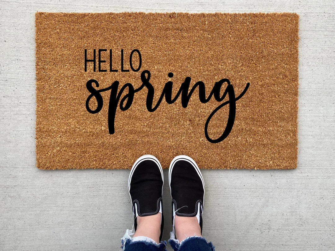 Hello Spring Doormat Spring Doormat Spring Decor - Etsy | Etsy (US)