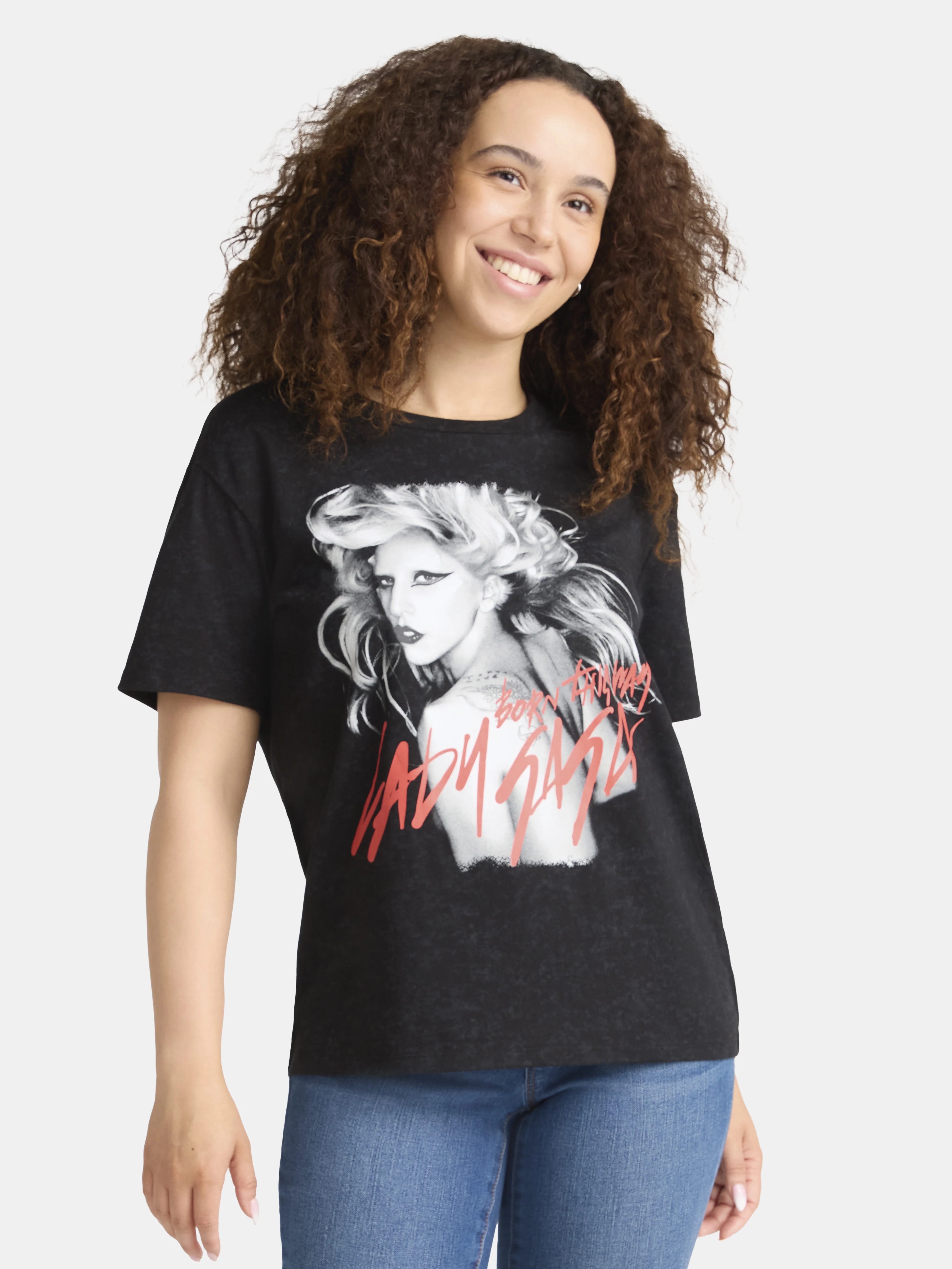 Lady Gaga Born This Way Band Graphic Tee, Women's, Sizes XXS-XXL | Walmart (US)