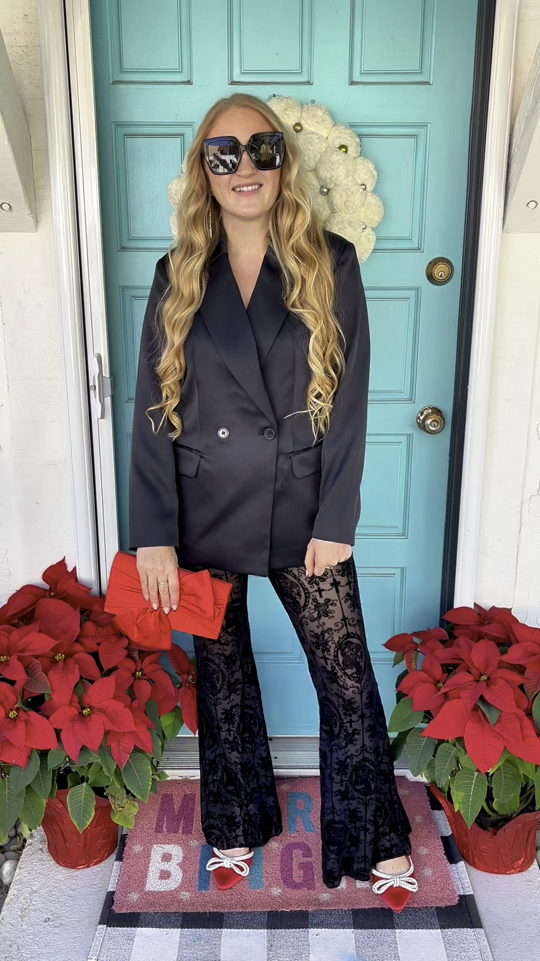 Holiday Outfit Idea 🎄♥️ satin blazer plus lace flare pants equals a fun little Christmas outfit idea! 

Wearing M in blazer and L in pants at 150 lbs and 5’7” for reference. 

Lace pants, lace flares, satin blazer, dressy blazer, New Year’s Eve outfit, Christmas party outfit, holiday party look, festive outfit, holiday look, Christmas dress, festive Christmas outfit, Christmas skirt, Christmas style, Christmas look, holiday style, holiday outfit, holiday look, Amazon holiday style, Target holiday funds, Target Christmas outfit, Target holiday outfit, fuzzy cardigan, holiday style, Christmas style, Christmas Eve look

#LTKSeasonal #LTKHoliday #LTKStyleTip