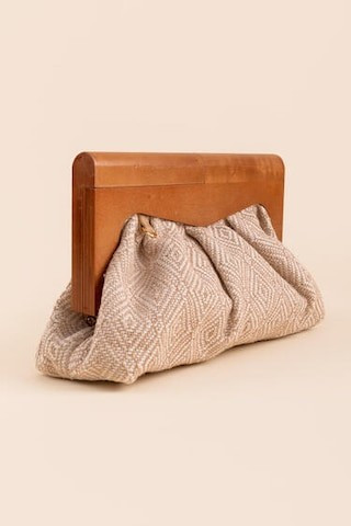 Jordan Wood Frame Pleated Clutch | Francesca's