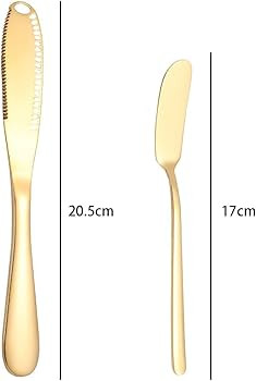 DAYSTAR Espatula de Manteiga 4 Peças Aço Inoxidável Faca de Manteiga com Furo Dourado | Amazon (BR)