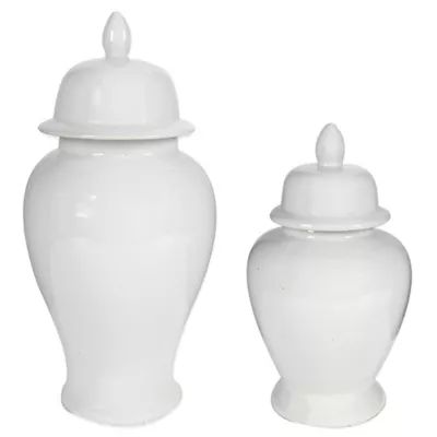 A&B Home Seaford Ceramic Ginger Jar in White | Bed Bath & Beyond | Bed Bath & Beyond