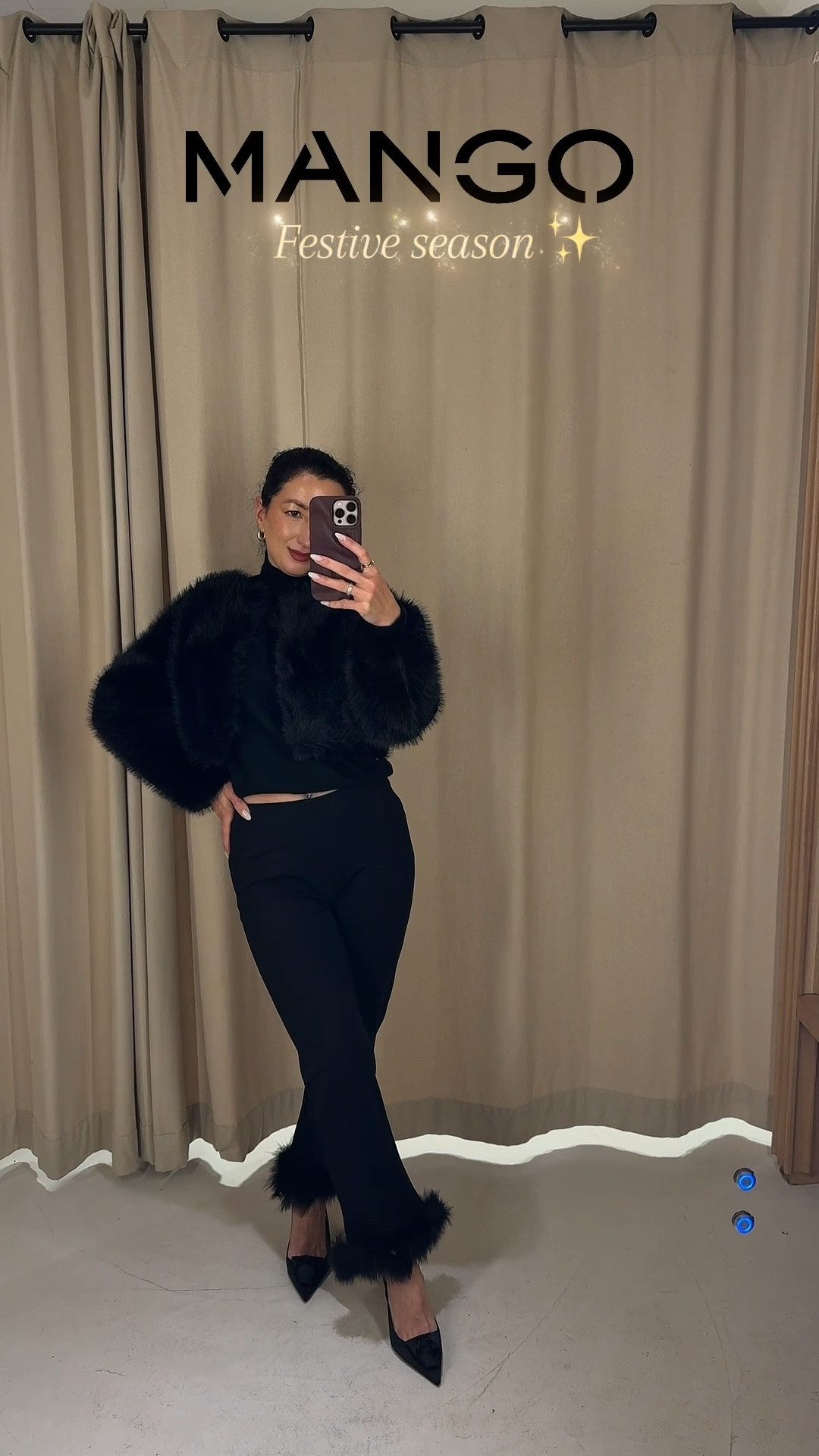 Mango festive season ✨ Sizes: jacket: S; black short dress: XS; brown dress: XS; overall: S; pants: M (too big, would go for S): beige dress: XS (too tight, would go for S) 

#LTKkleider #LTKfestive #LTKdatenight