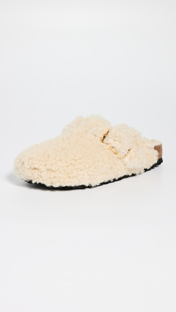 Birkenstock Boston Big Buckle Teddy Clogs | Shopbop | Shopbop