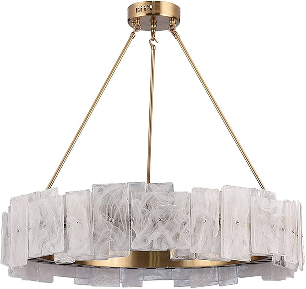 BDDIE Ceiling Light, Modern Led Chandelier Lass Lighting Compatible with Living Room Gold Round B... | Amazon (US)