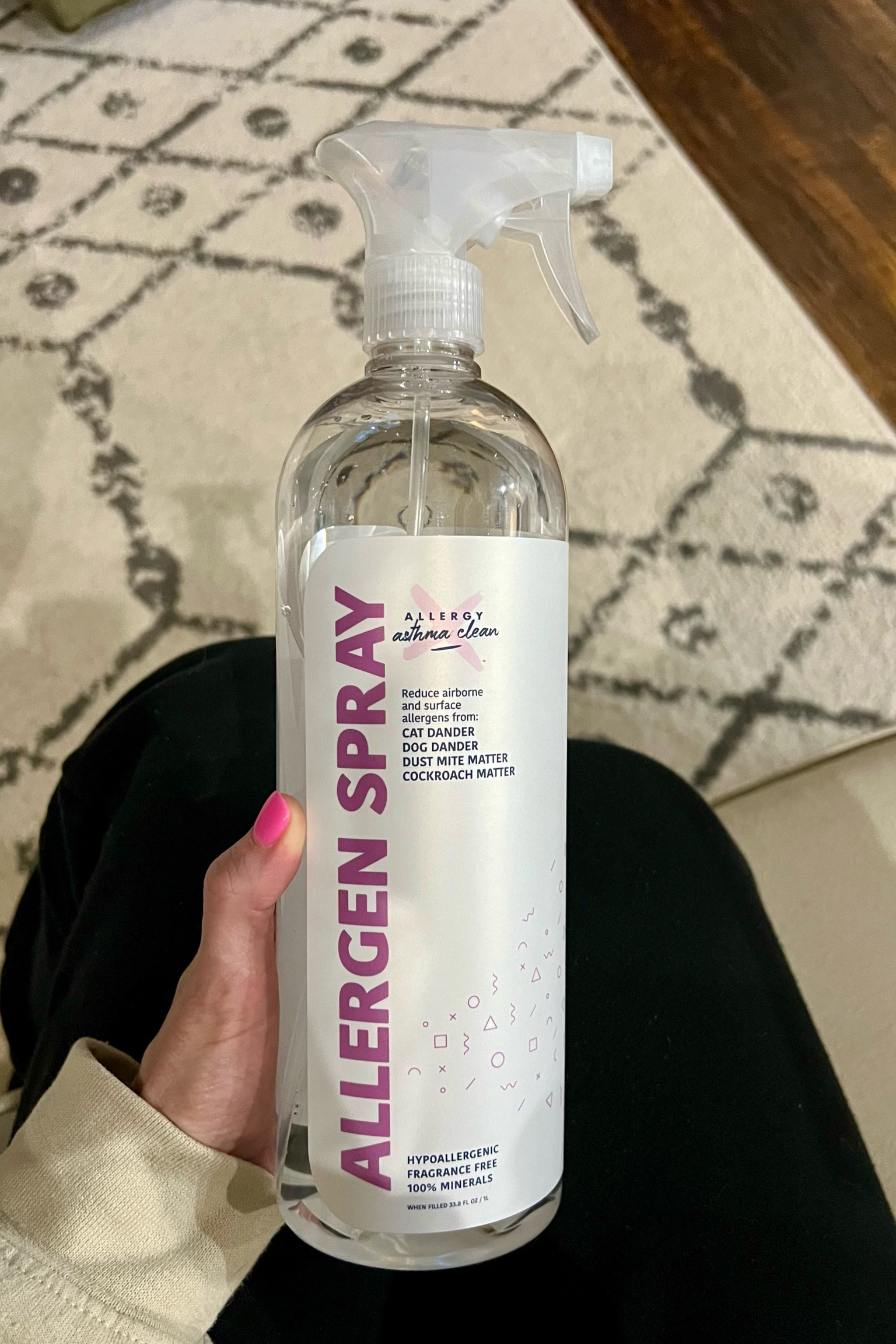 I discovered this allergy spray for cat and dog dander and it’s been awesome!