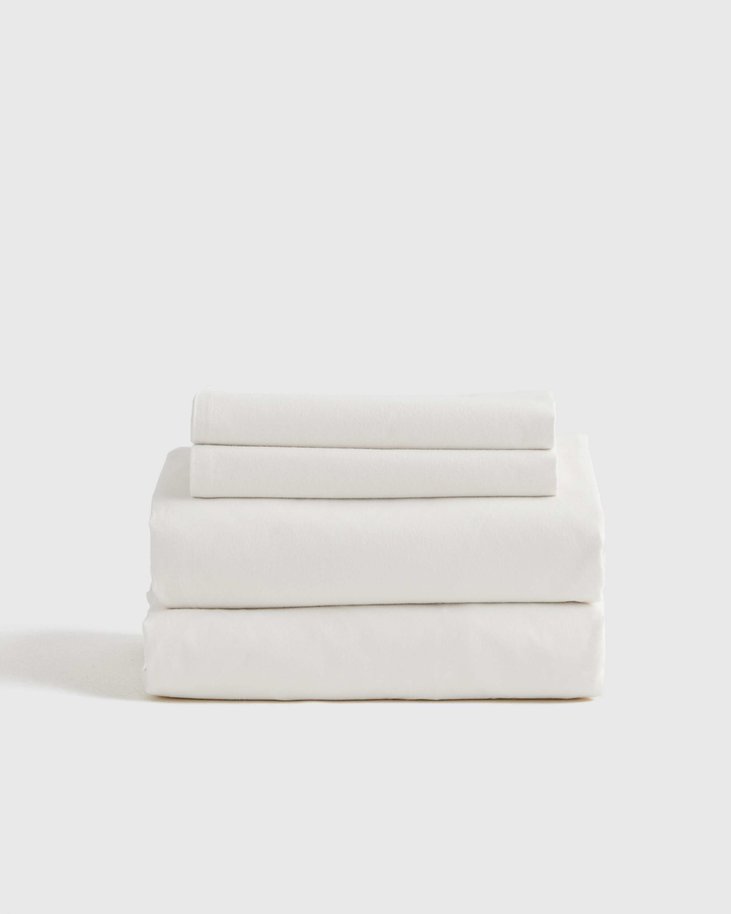 Quince | Organic Brushed Cotton Sheet Set in White, Size Full, Cotton | Quince