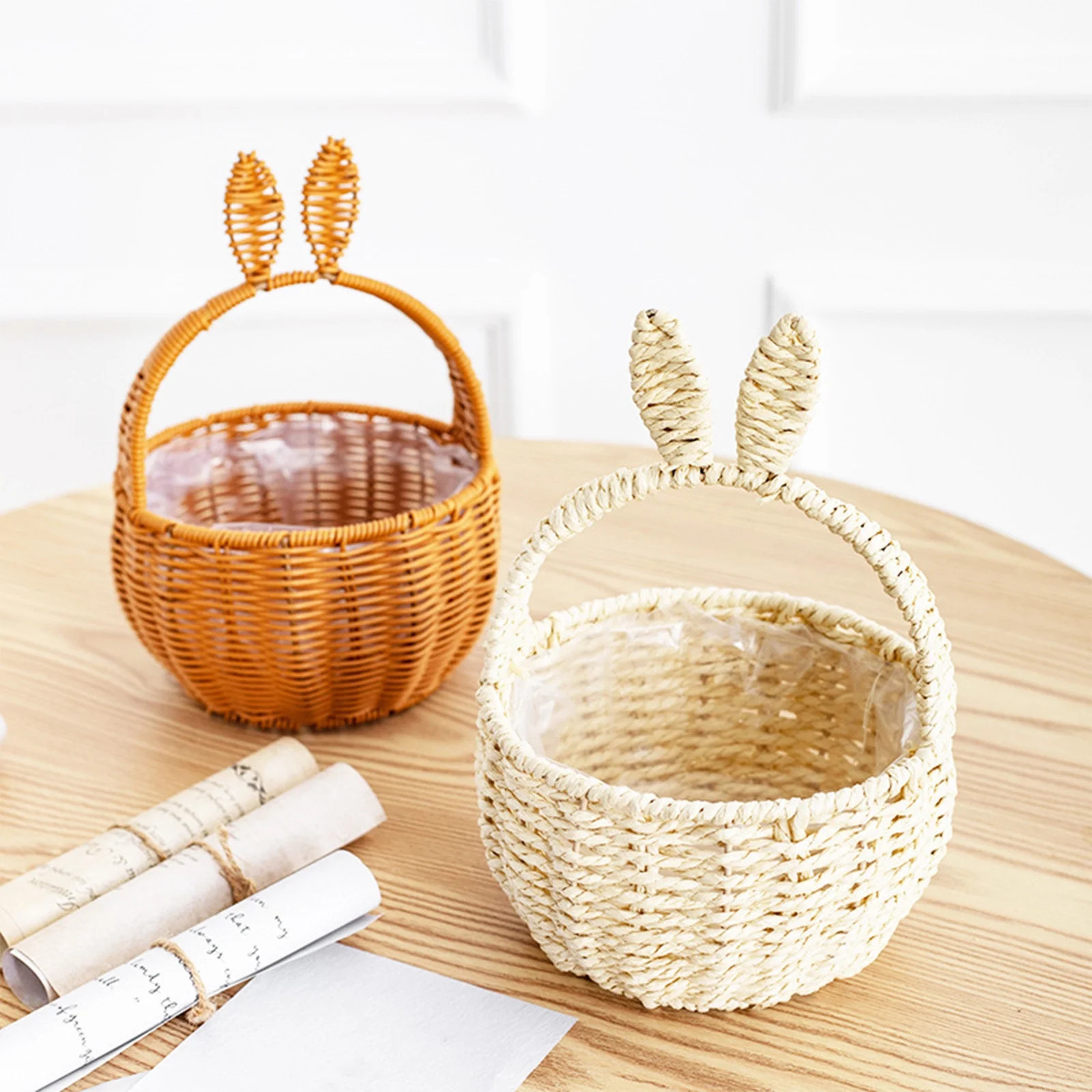 Tyidzon Easter Basket, Woven Baskets for Gifts Empty with Bunny Ears Handle, Small Picnic Basket ... | Walmart (US)