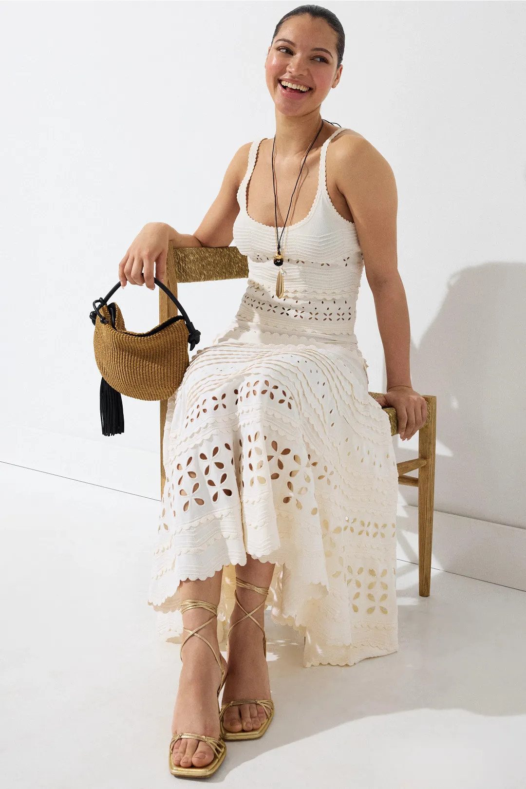 Annisa Eyelet Knit Midi Skirt | Rent the Runway