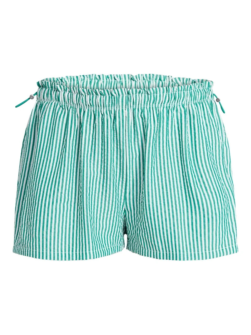 No Boundaries Striped Seersucker Bungee Shorts, 2" Inseam, Women's XXS-XXL | Walmart (US)