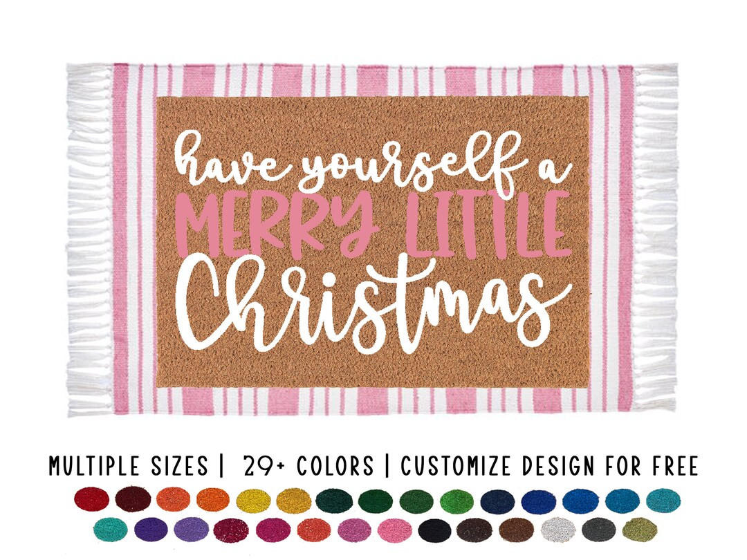Merry Little Christmas Doormat Chic Christmas Welcome Mat - Etsy | Etsy (US)